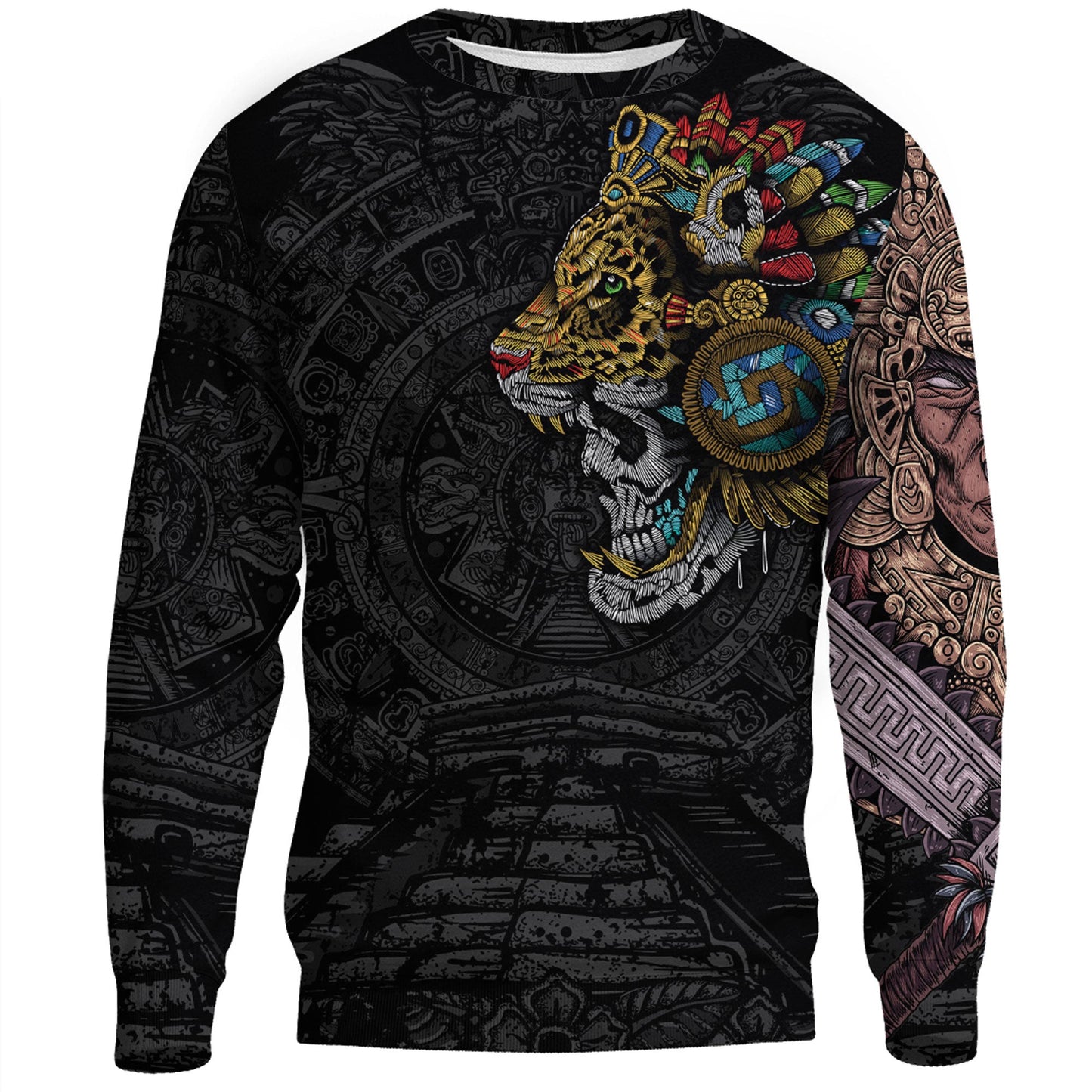 Clothing Mexico Skull Jaguar Warrior Aztec Sweatshirts