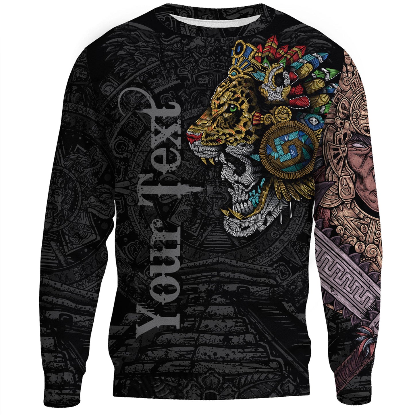 Clothing Custom Custom Mexico Skull Jaguar Warrior Aztec Sweatshirts