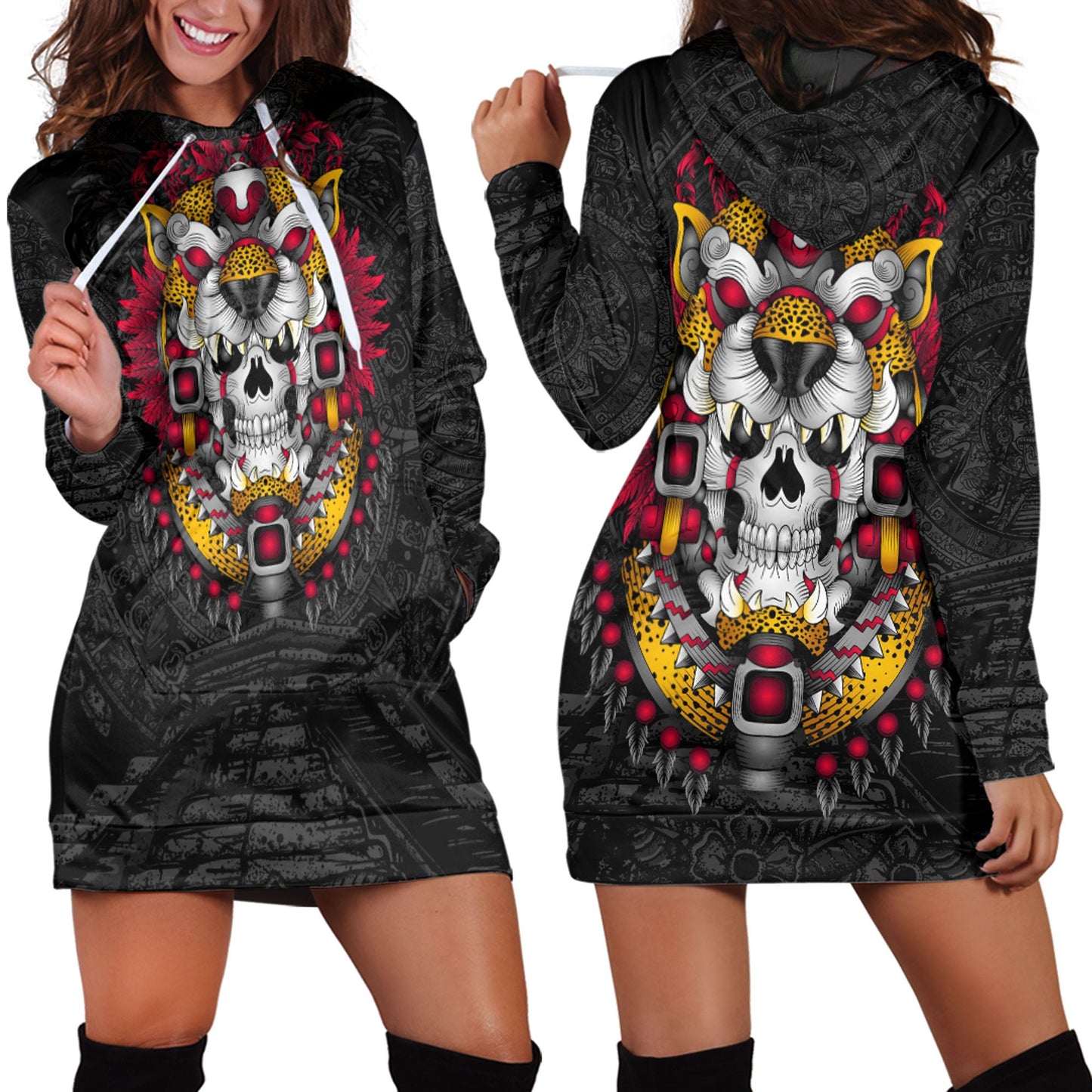 Clothing Jaguar Warrior Aztec Mexican Hoodie Dress