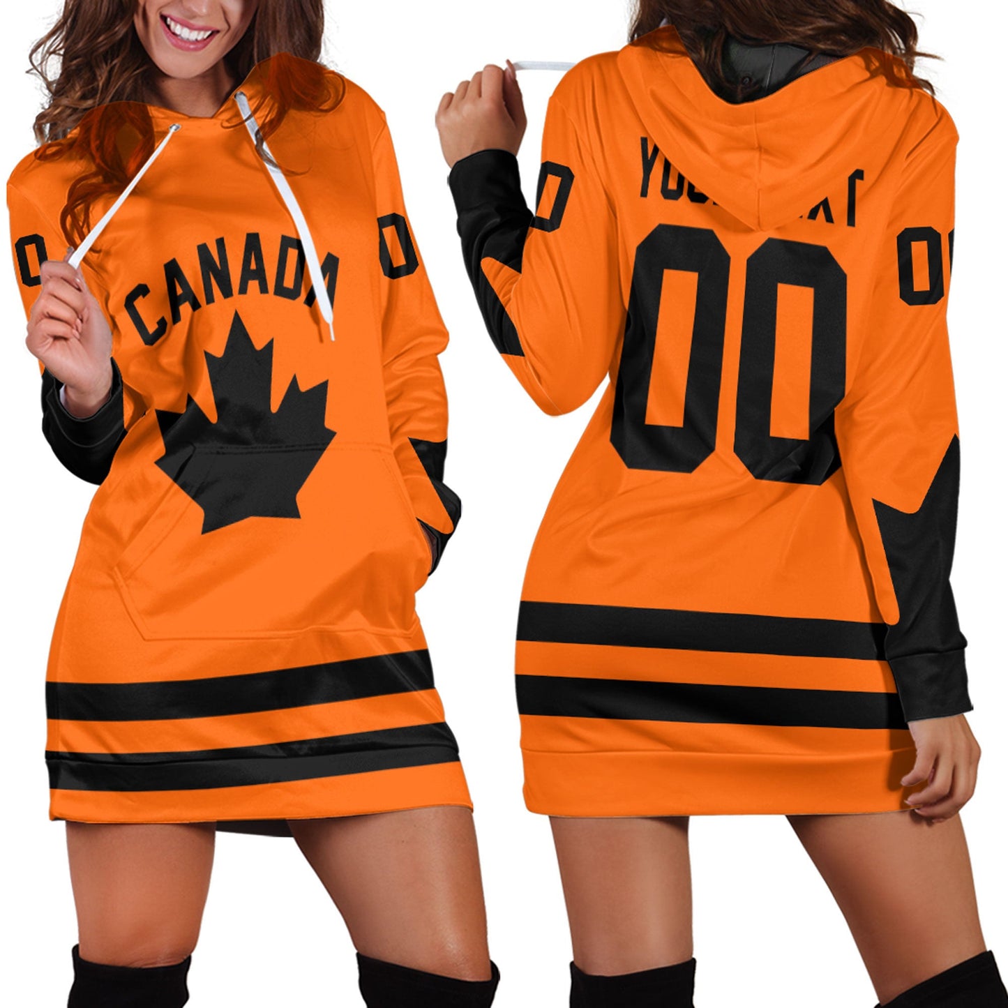 Clothing Custom Canada Hockey Jersey Orange Style Hoodie Dress