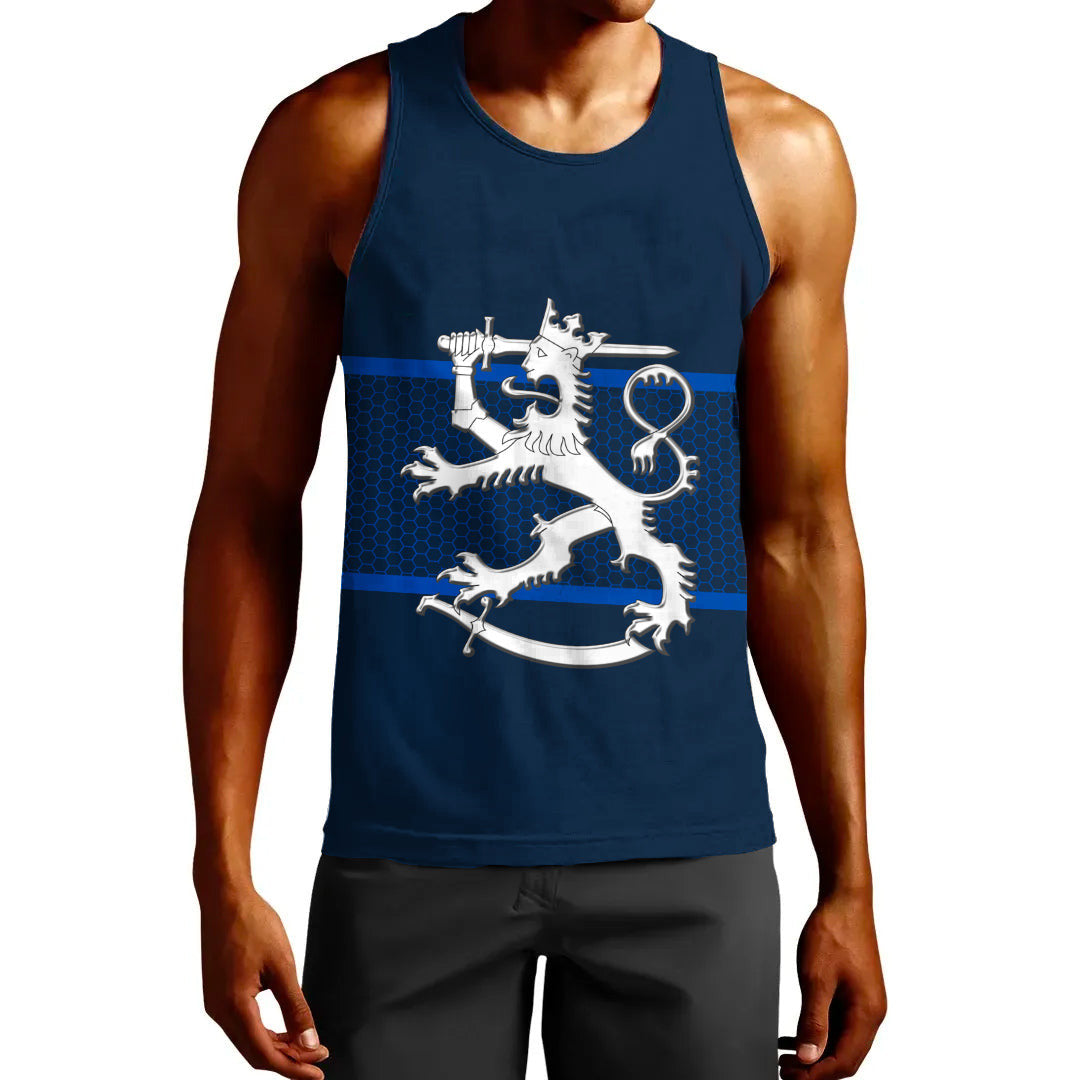 Clothing Custom Finland Team Hockey Jersey Style Tank Top