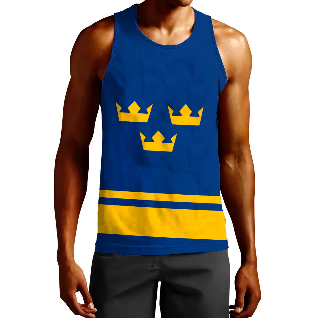 Clothing Custom Sweden Team Hockey Jersey Style Blue Version Tank Top