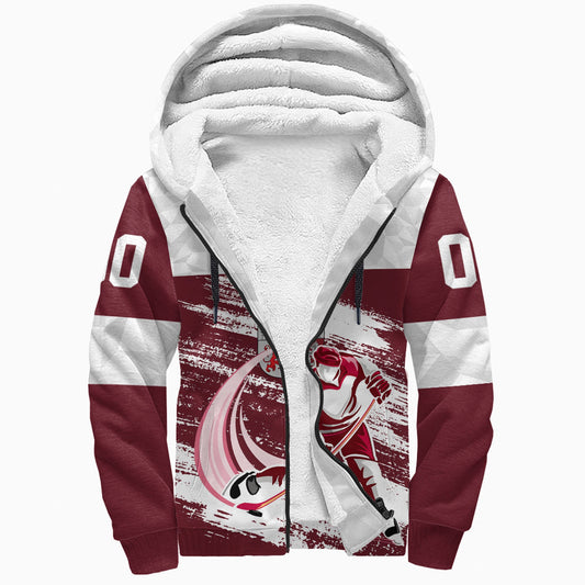 Clothing Custom Latvia Hockey Jersey Special Style Sherpa Hoodies