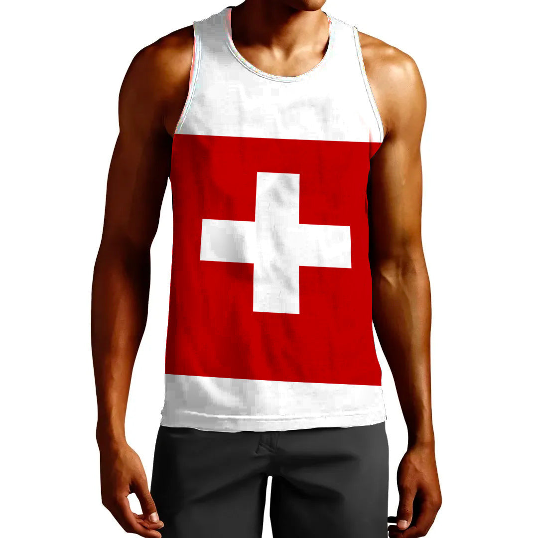 Clothing Custom Switzerland Team Classic Hockey Jersey Style Tank Top