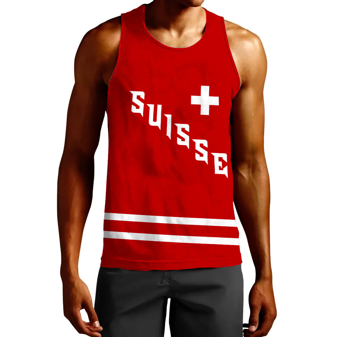 Clothing Custom Switzerland Team Hockey Jersey Style Tank Top