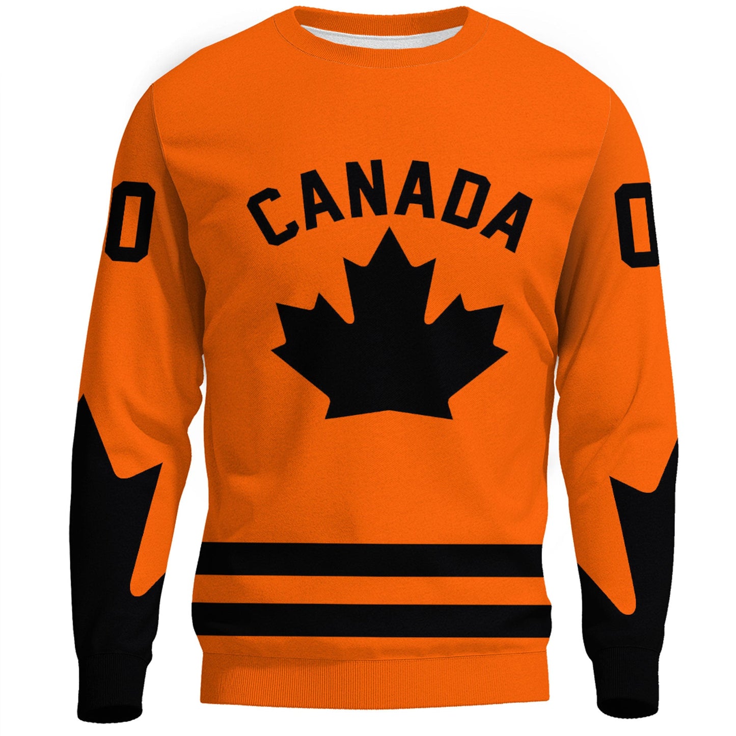 Clothing Custom Canada Hockey Jersey Orange Style Sweatshirts