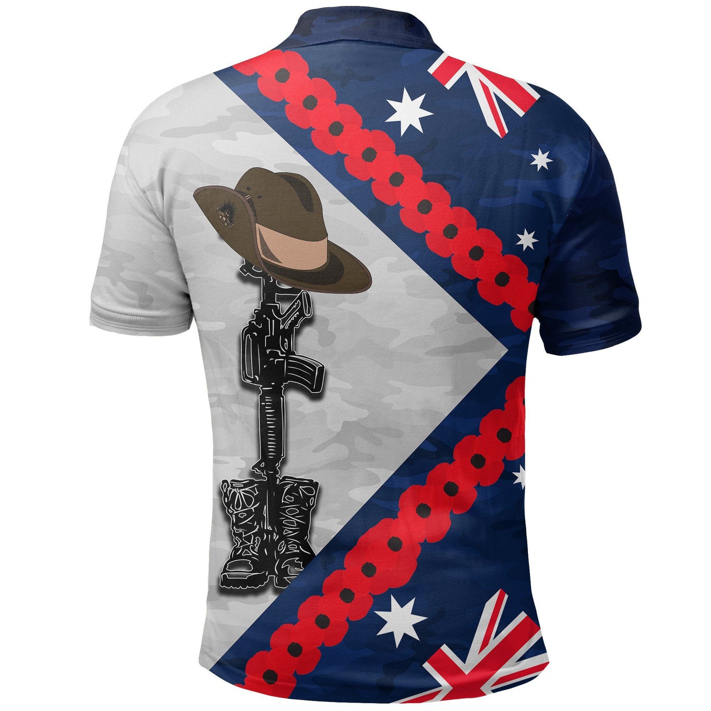 Australia Flag Anzac Day Polo Shirt Army