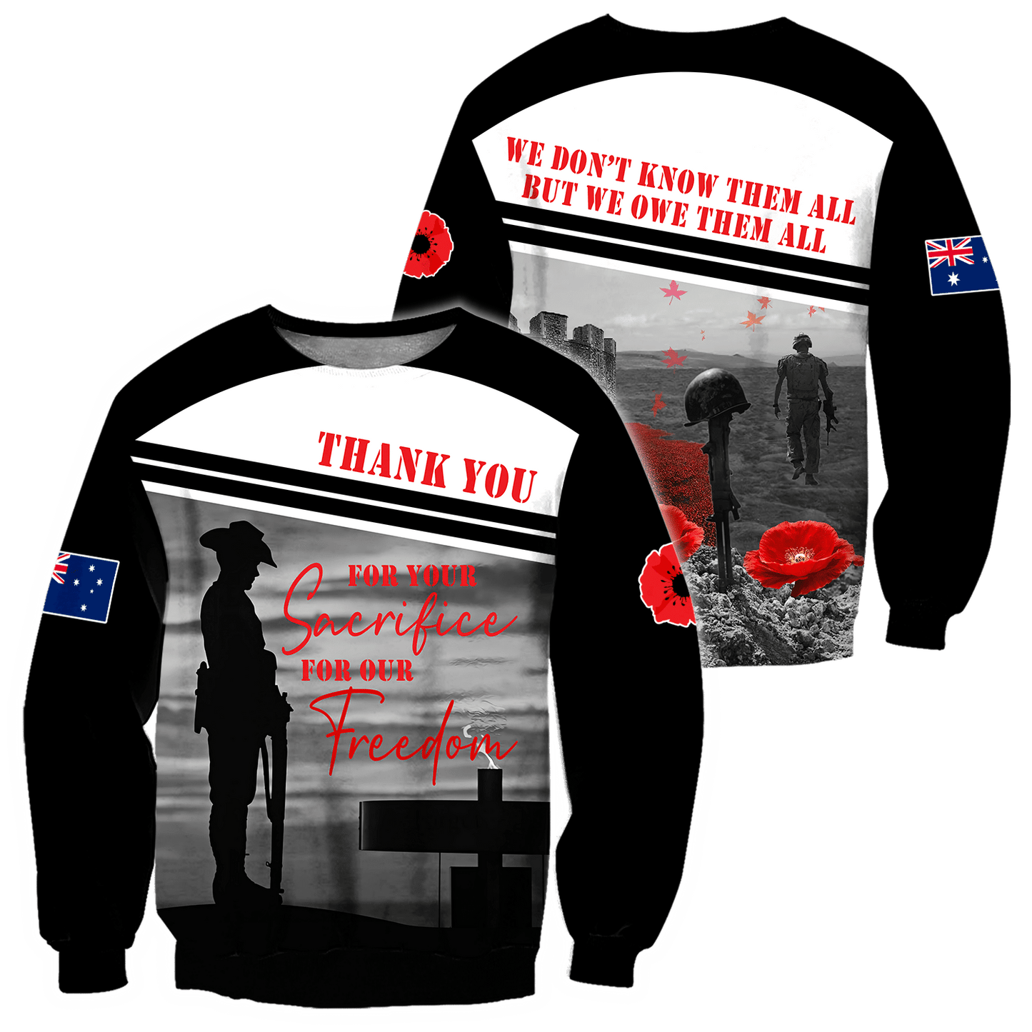 Anzac Day Clothing Lest We Forget Anzac Day Sweatshirt