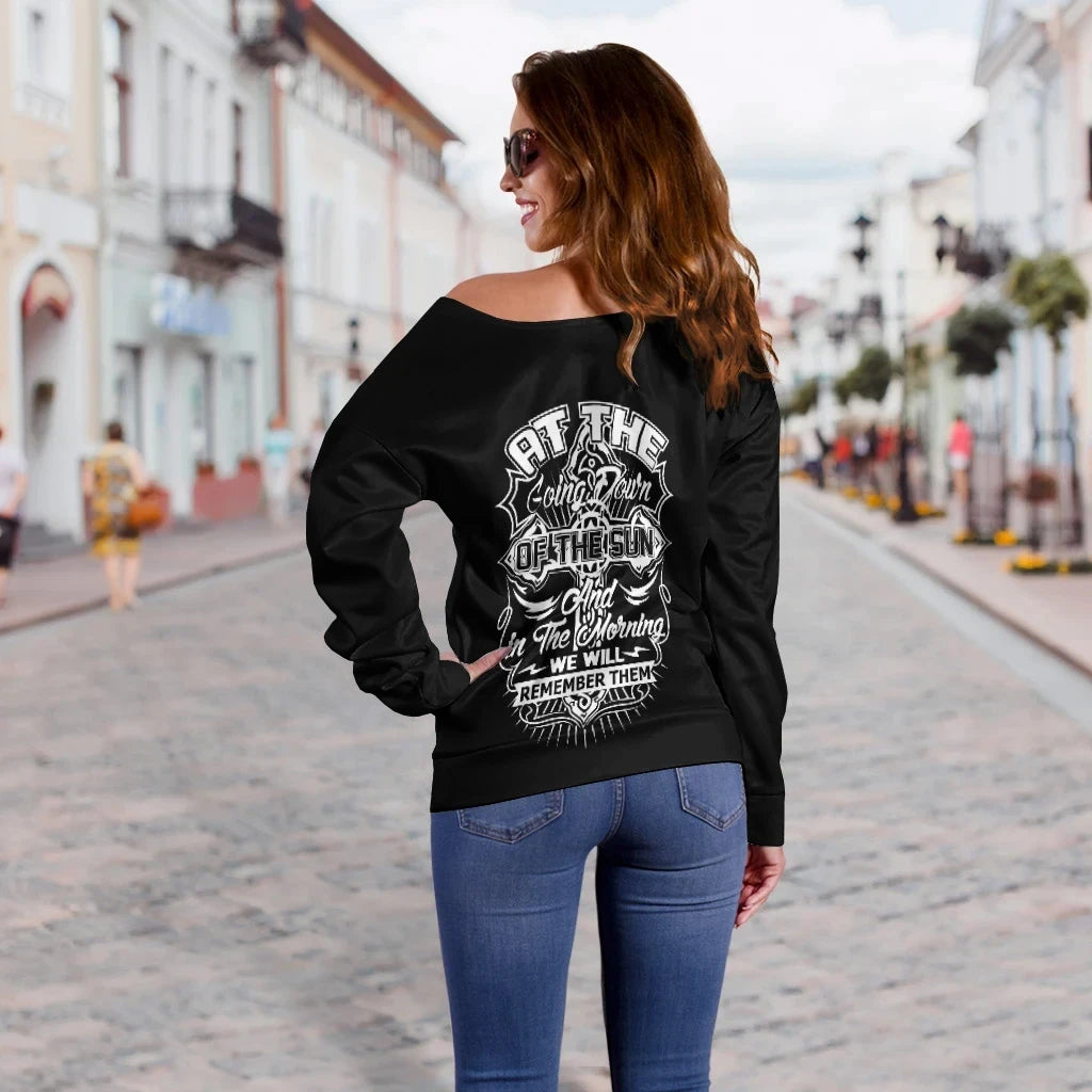 ANZAC DAY Off Shoulder Sweater Essential