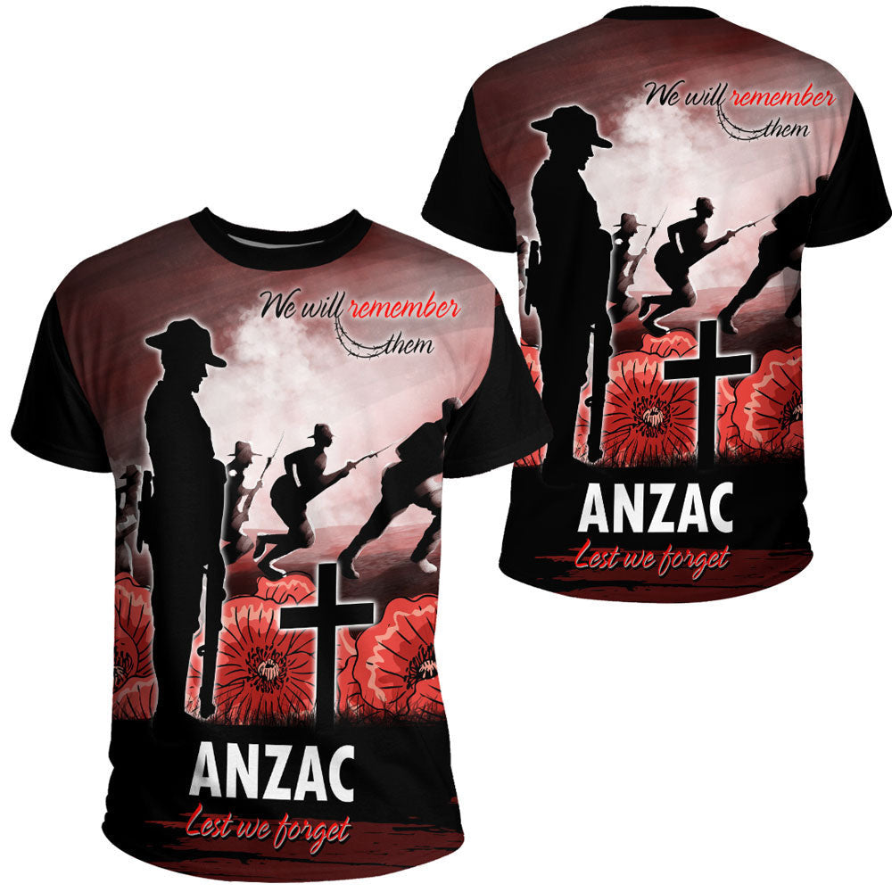 Clothing Anzac Day We Will Remember Them Special Version T Shirt