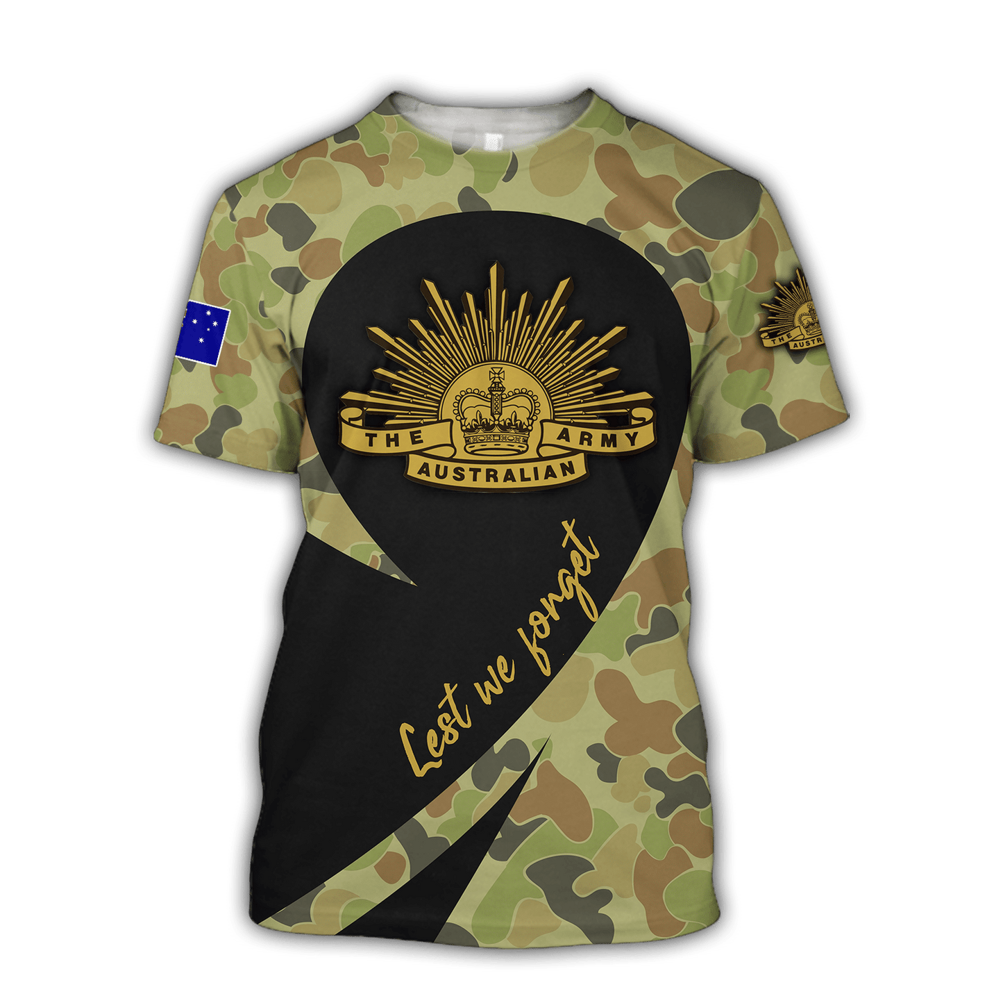Anzac Day Clothing Anzac Day 2023 Lest We Forget Australian Army Camo T Shirt