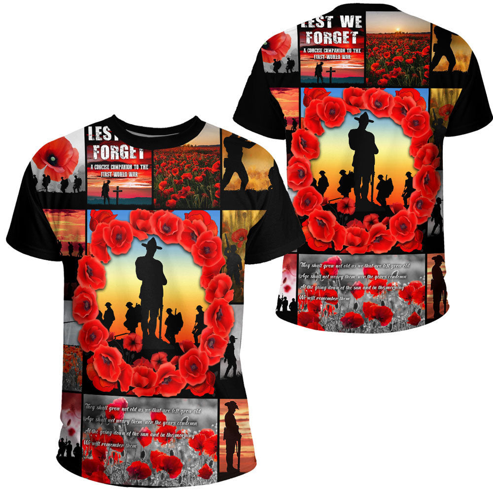 Clothing Anzac Day Lest We Forget Banner T Shirt
