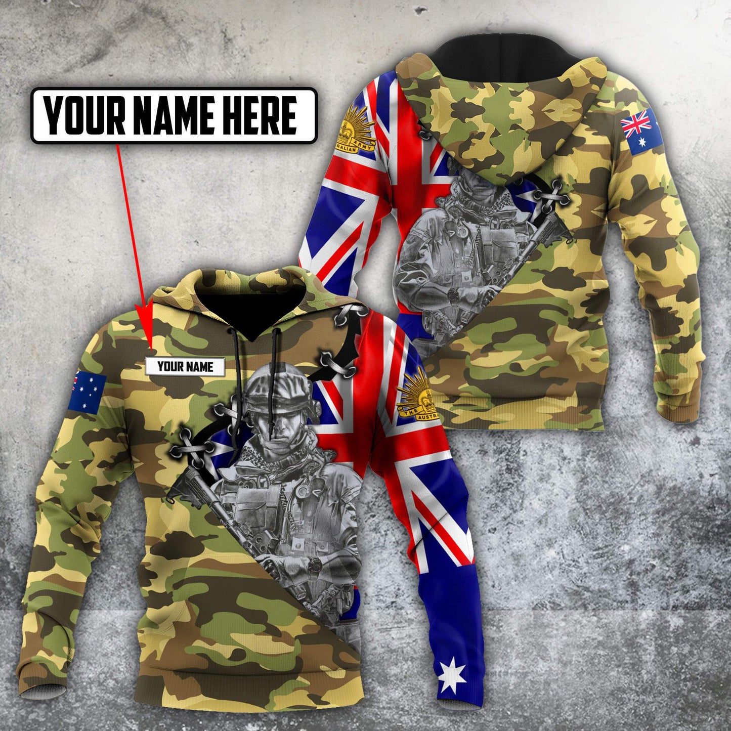 Anzac Day Clothing Australia Army Anzac Day Camo Hoodie