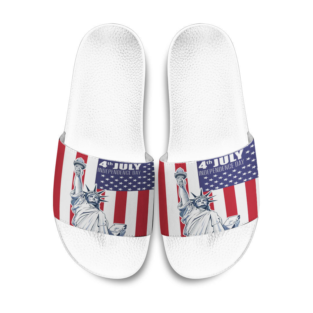 Slide Sandals Patriot Day Statue of Liberty Slide Sandals