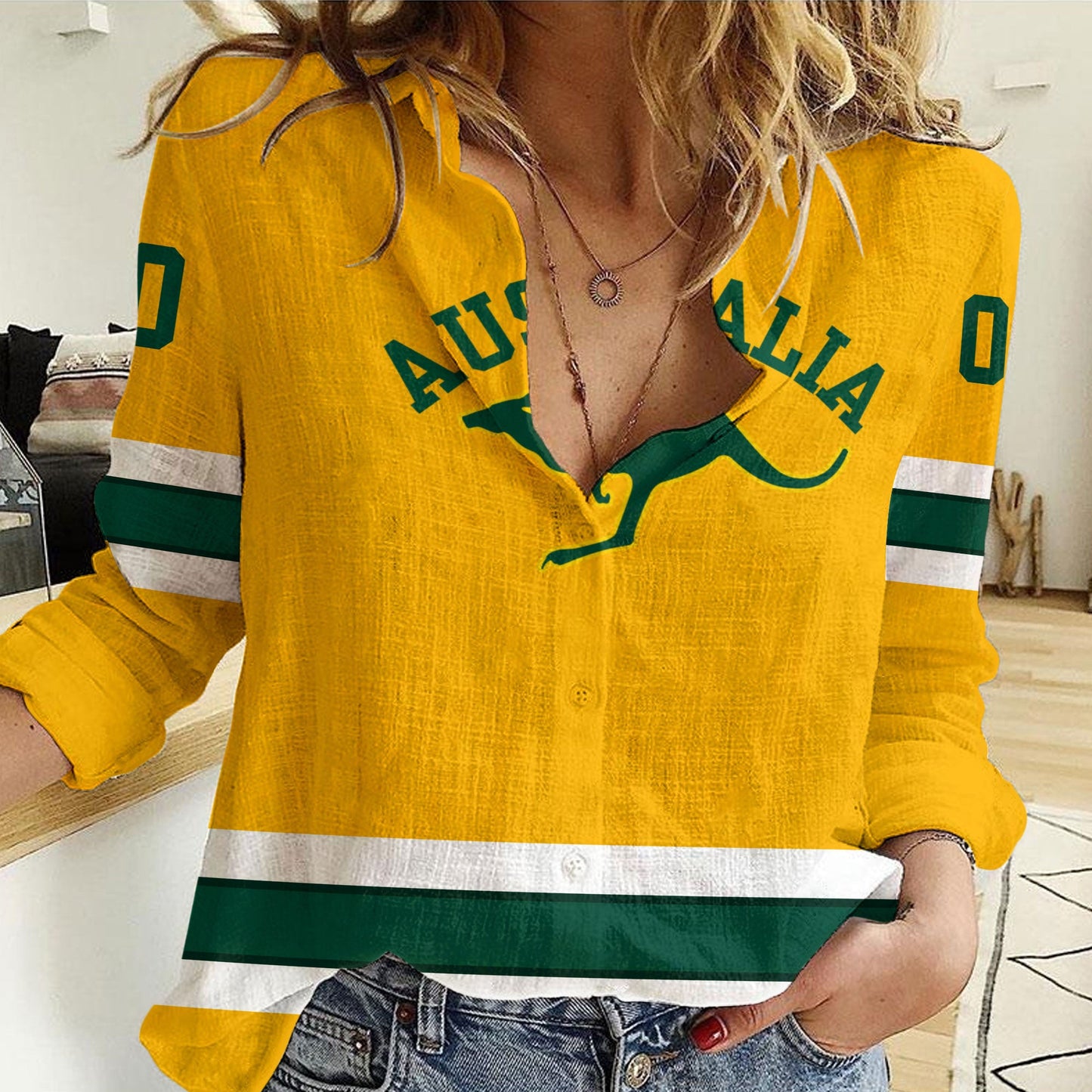 Clothing Custom Australia Hockey Jersey Style Women Casual Shirt