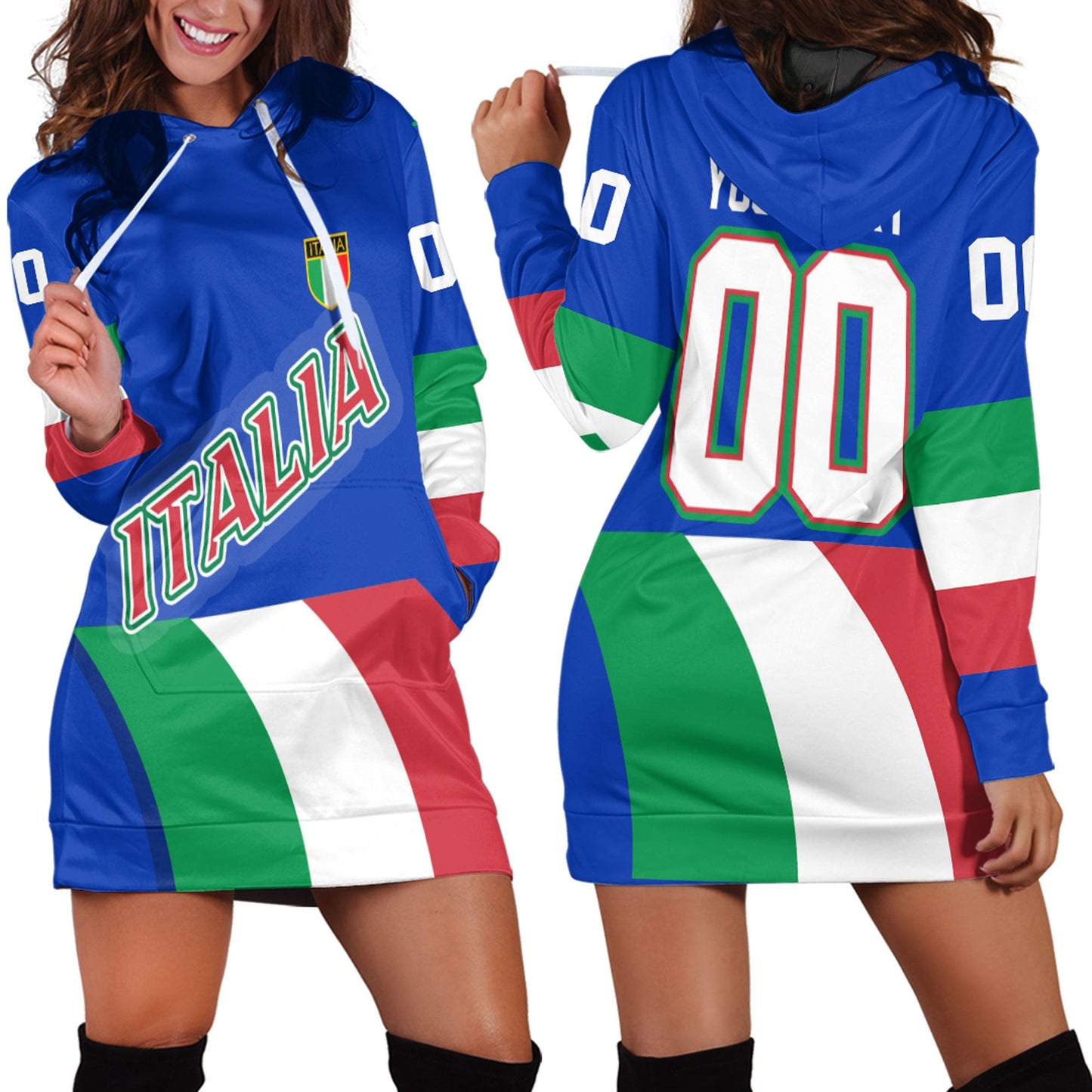 Clothing Custom Italy Team Hockey Jersey Style Hoodie Dress