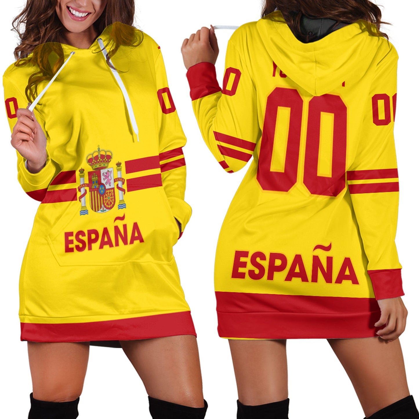 Clothing Custom Spain Hockey Jersey Style Hoodie Dress