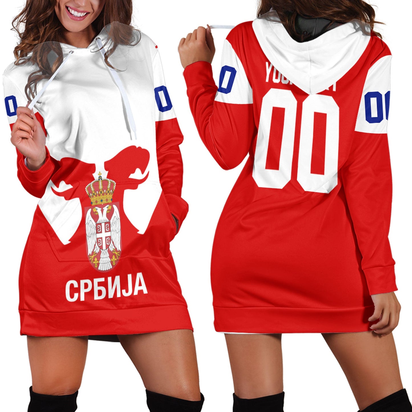 Clothing Custom Serbia Classic New Hockey Jersey Style Hoodie Dress