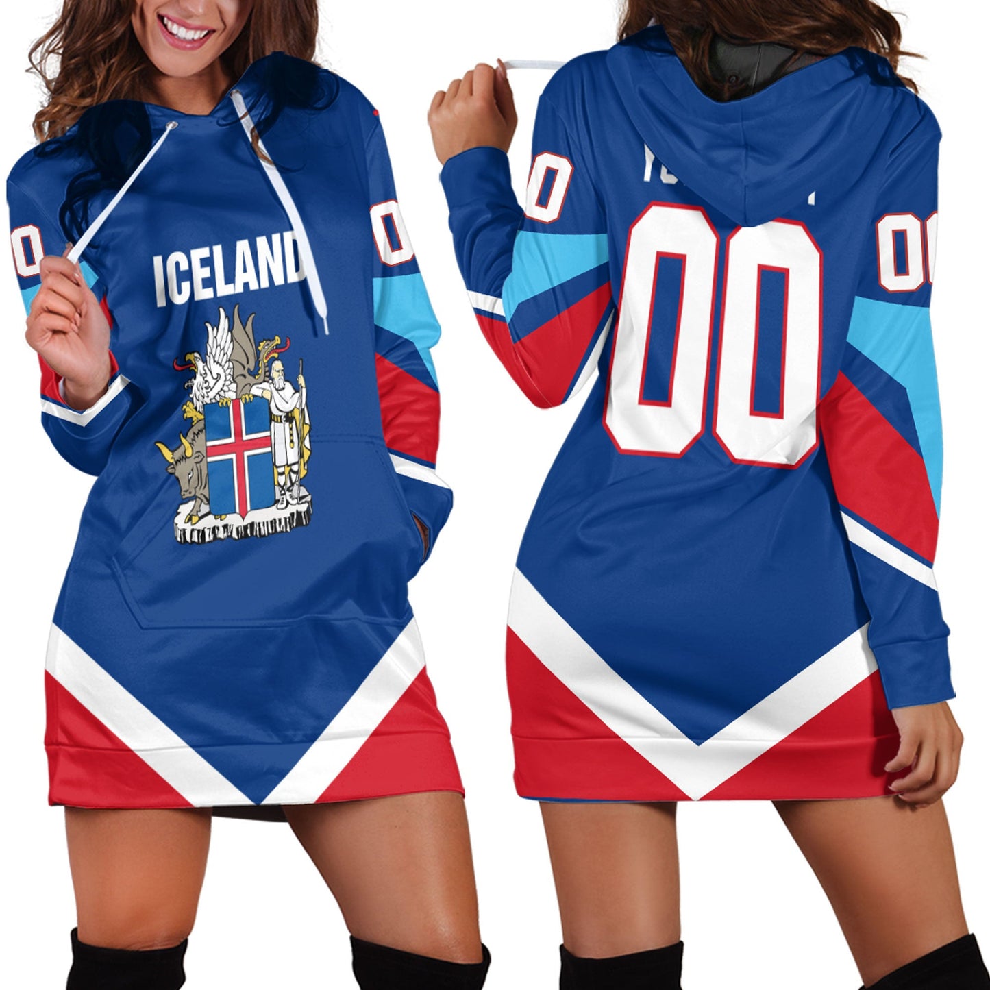 Clothing Custom Iceland Hockey Jersey Style Hoodie Dress