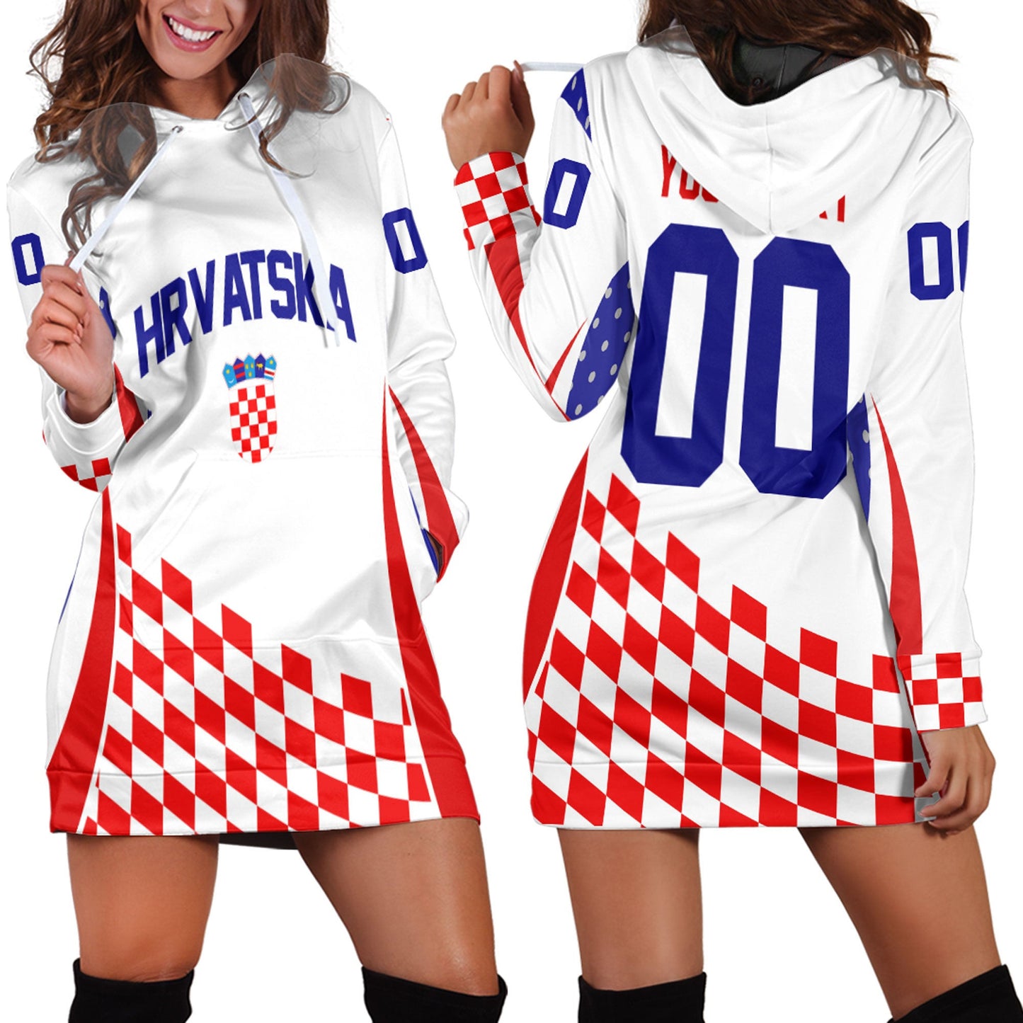 Clothing Custom Croatia Hockey Jersey Style White Version Hoodie Dress