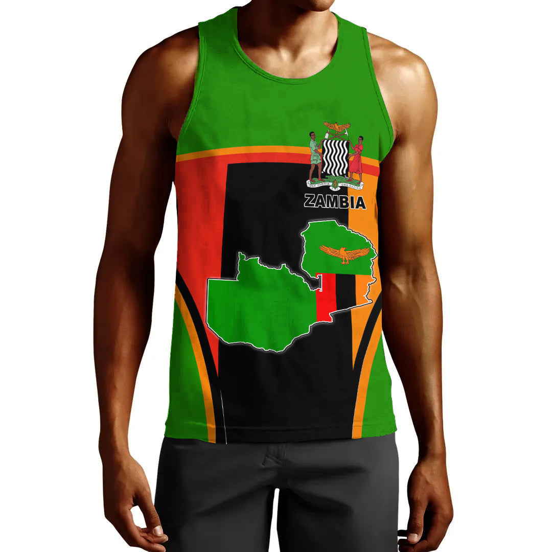 Clothing Zambia Active Flag Men Tank Top