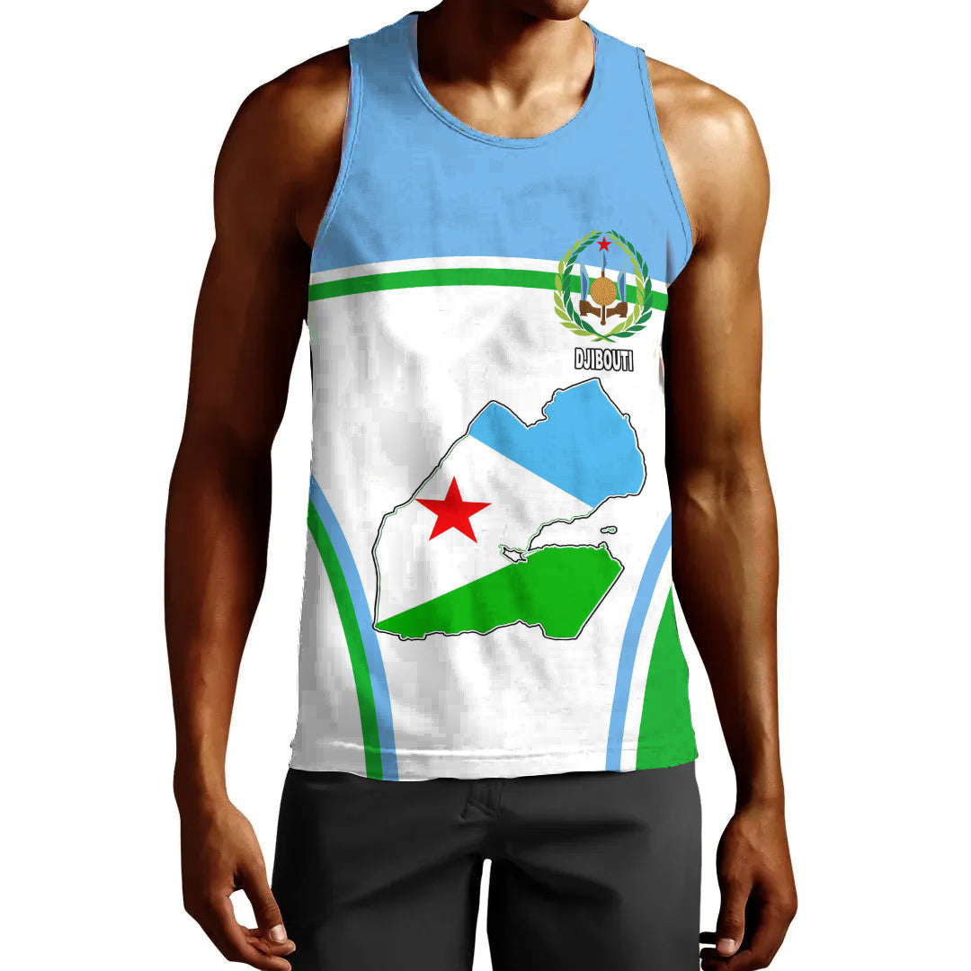 Clothing Djibouti Active Flag Men Tank Top