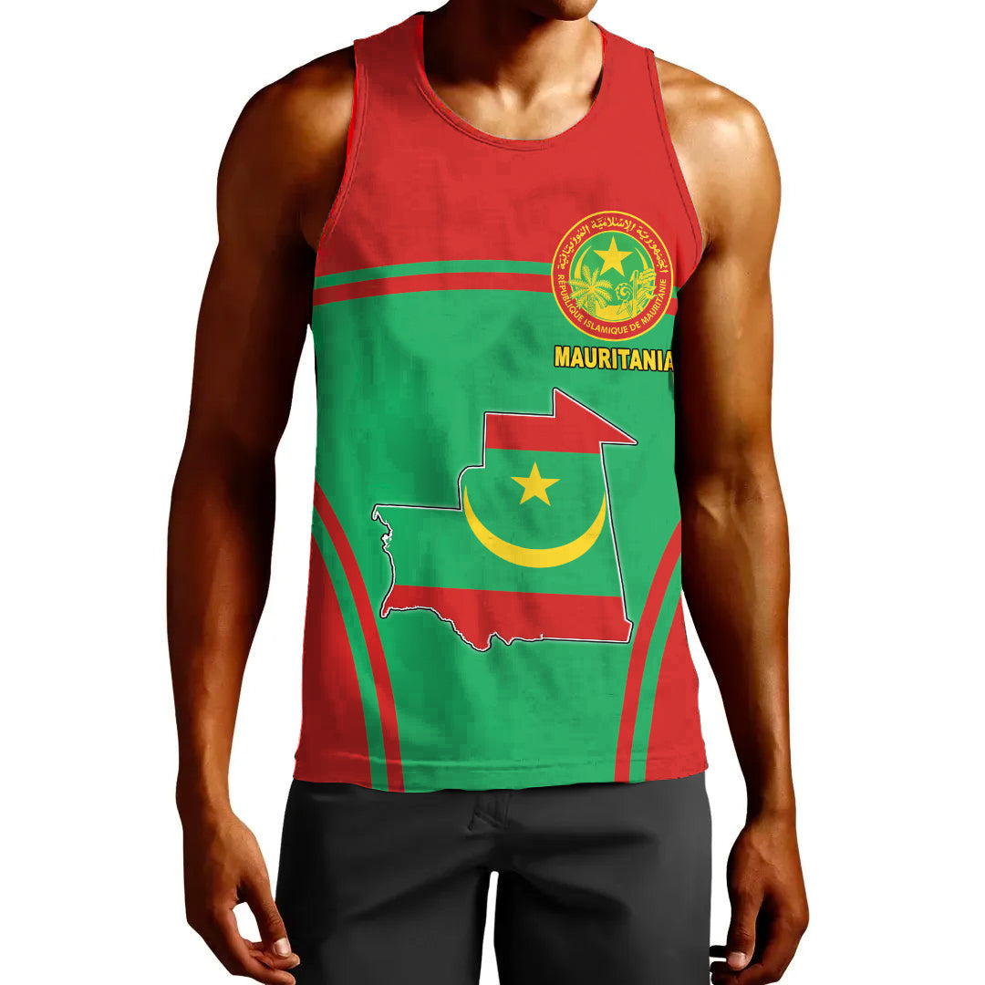 Clothing Mauritania Active Flag Men Tank Top