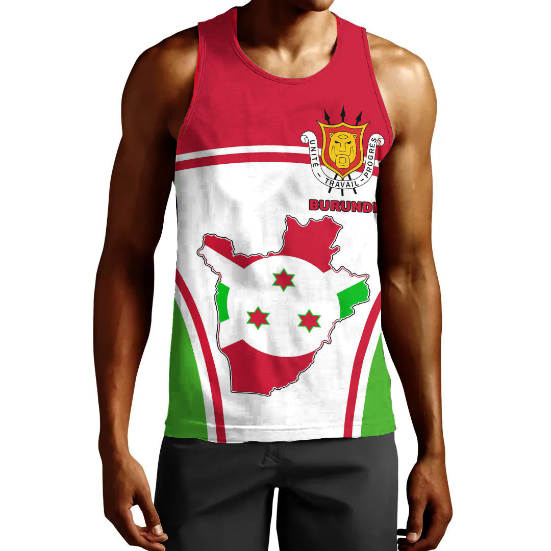 Clothing Burundi Active Flag Men Tank Top