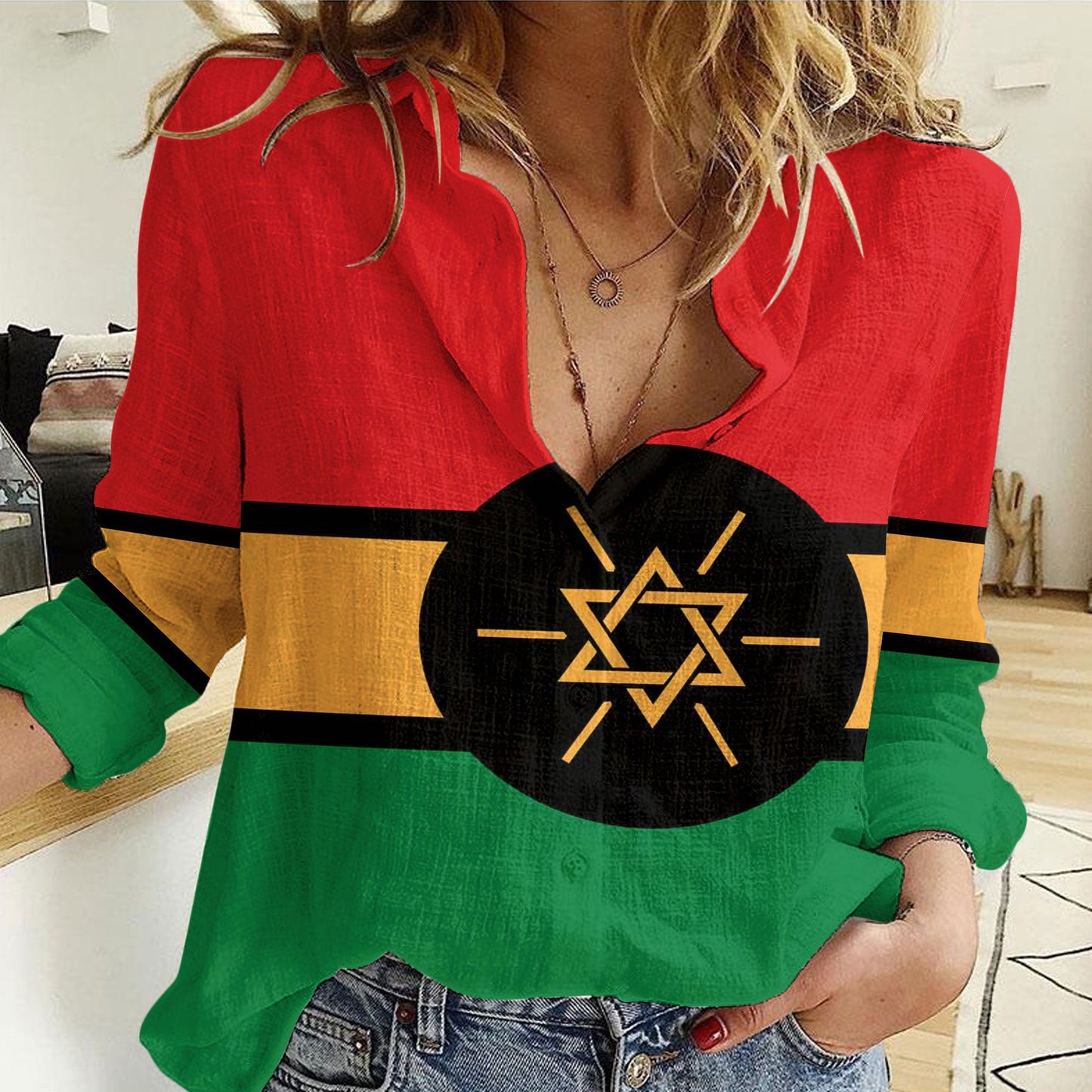 Clothing Ethiopia Flag and Map New Women Casual Shirt