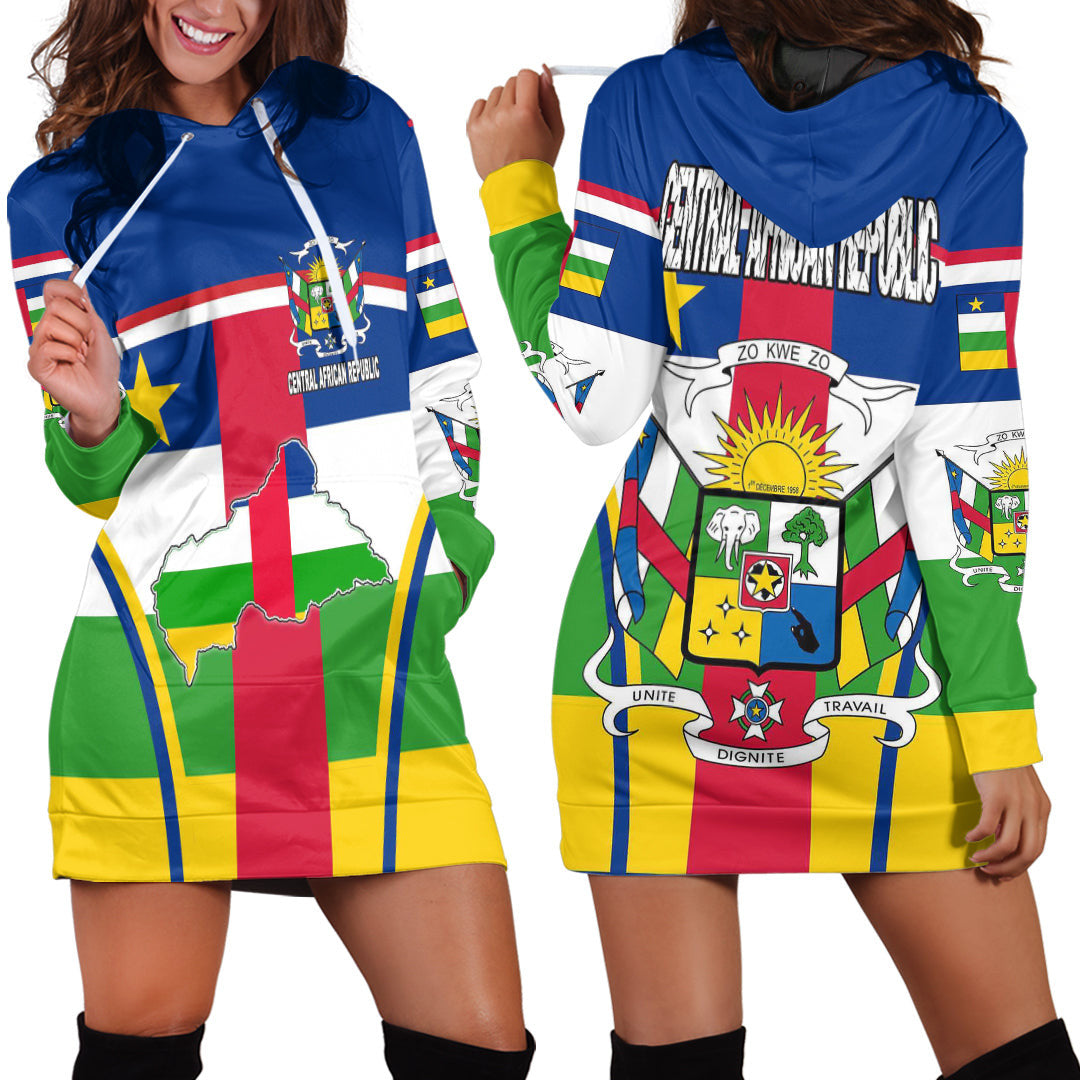 Clothing Central African Republic Active Flag Hoodie Dress