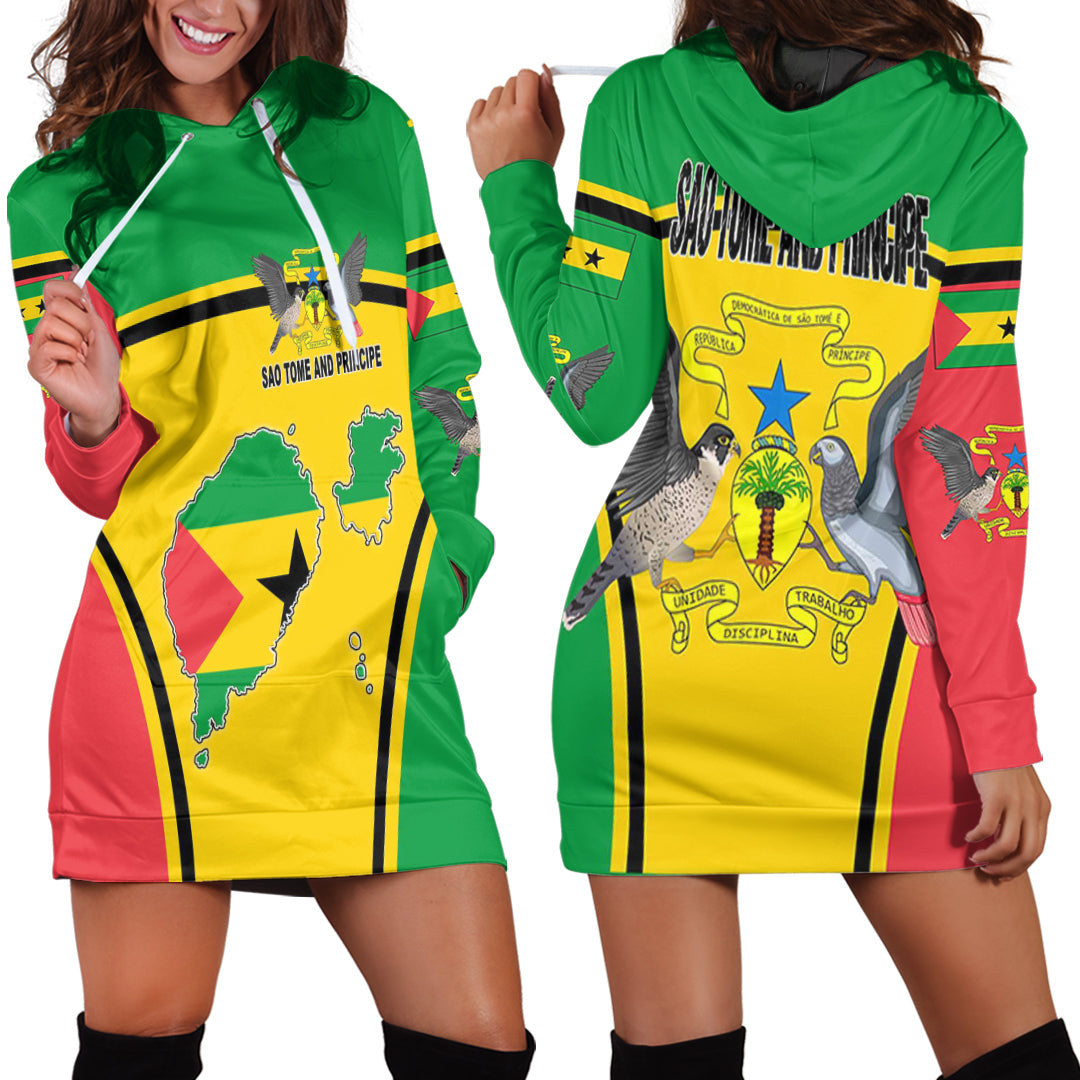 Clothing Sao Tome and Principe Active Flag Hoodie Dress
