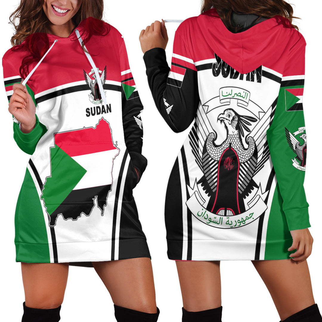 Clothing Sudan Active Flag Hoodie Dress