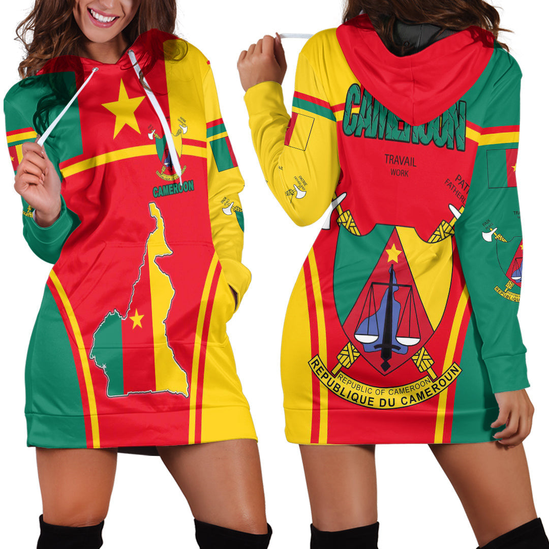 Clothing Cameroon Active Flag Hoodie Dress