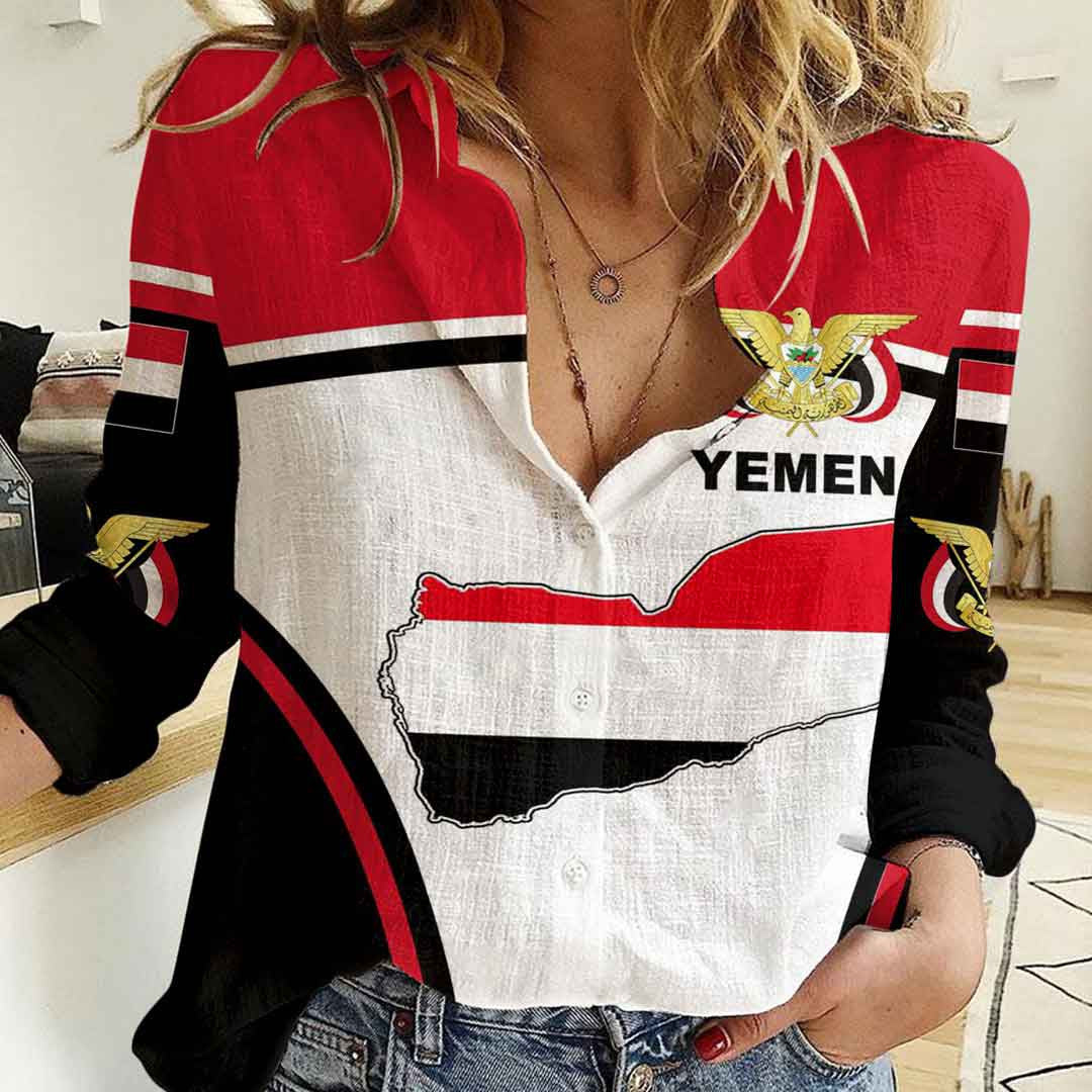 Clothing Yemen Active Flag Women Casual Shirt