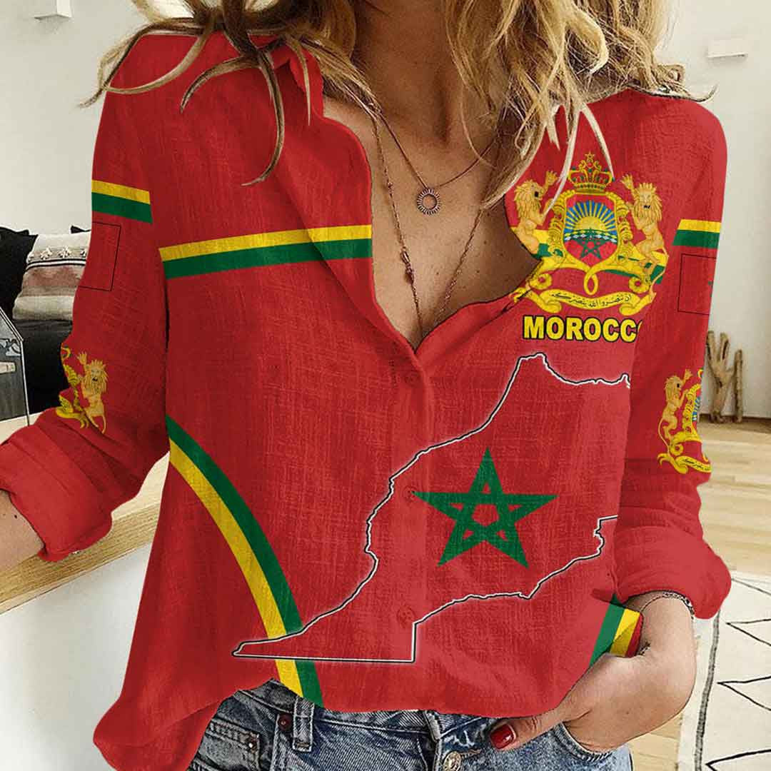 Clothing Morocco Active Flag Women Casual Shirt