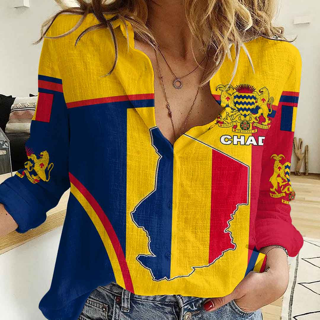 Clothing Chad Active Flag Women Casual Shirt