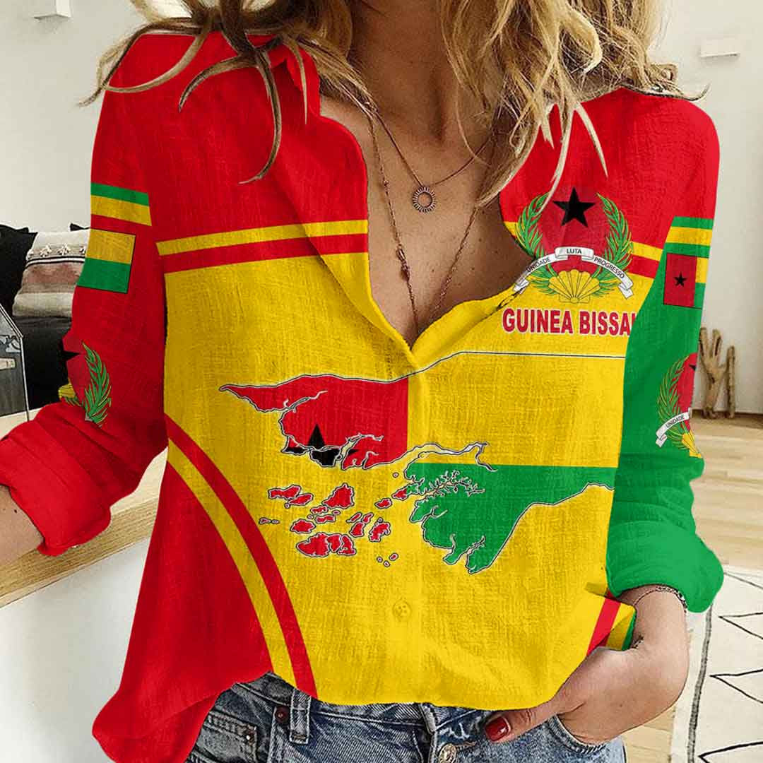 Clothing Guinea Bissau Active Flag Women Casual Shirt