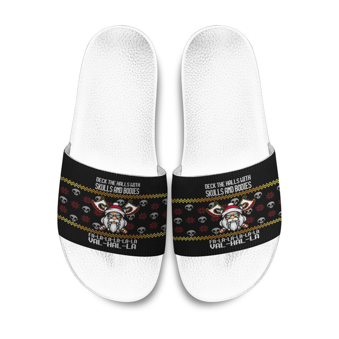 Love The World Slide Sandals Viking Santa In Valhalla Style Christmas Slide Sandals