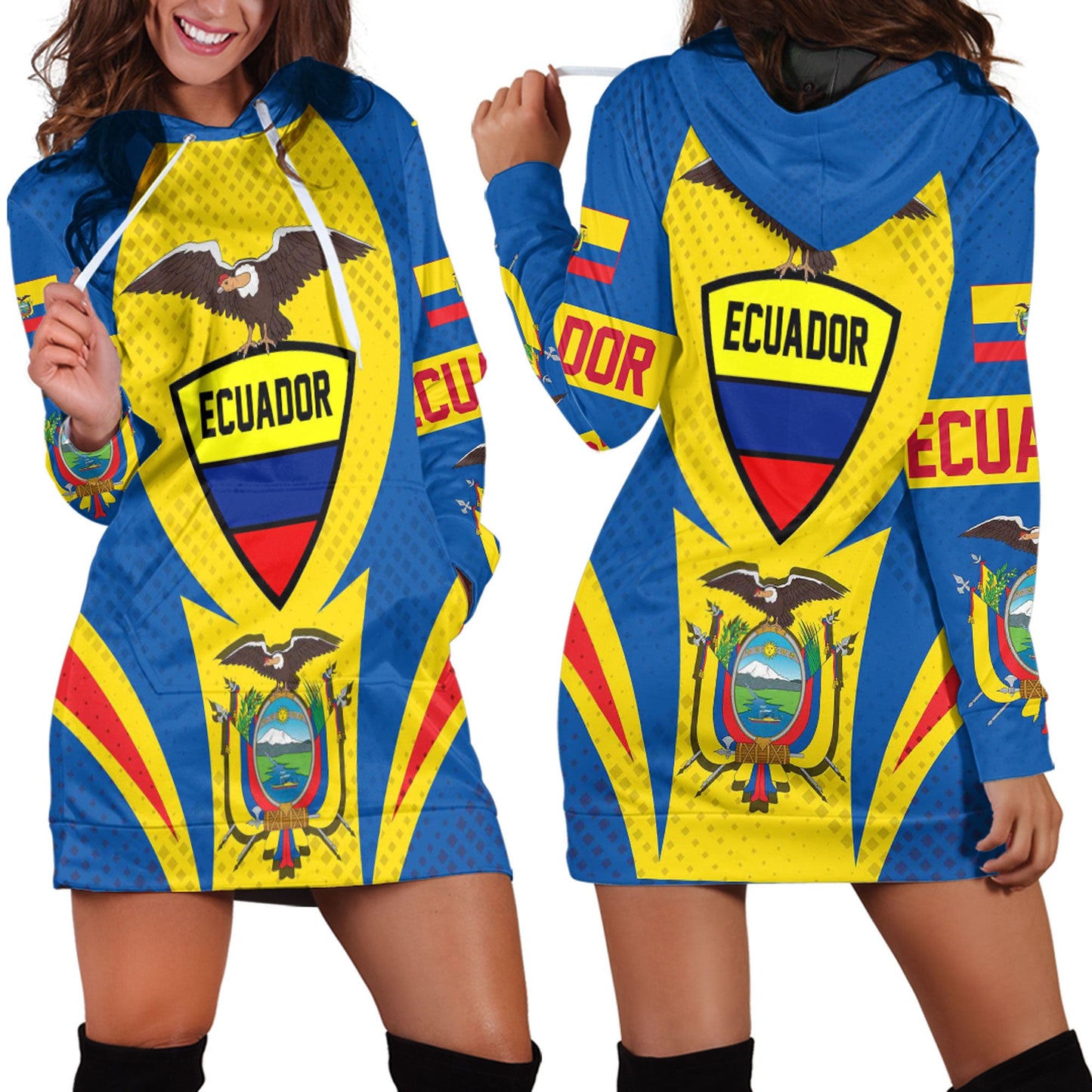 Clothing Ecuador Action Flag Sporty Style Hoodie Dress