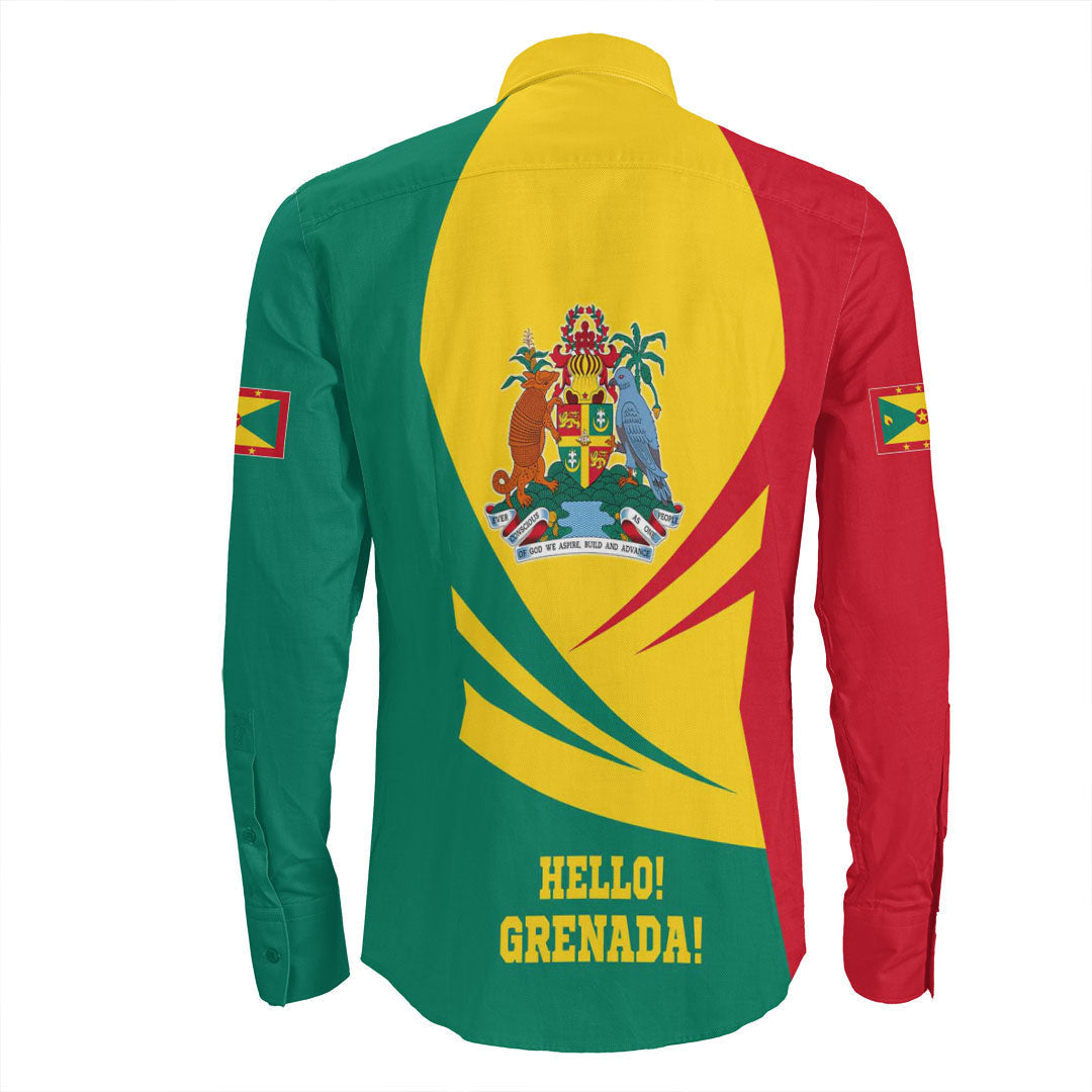 Clothing Grenada Bincjou Coat Of Arms Long Sleeve Button Shirt
