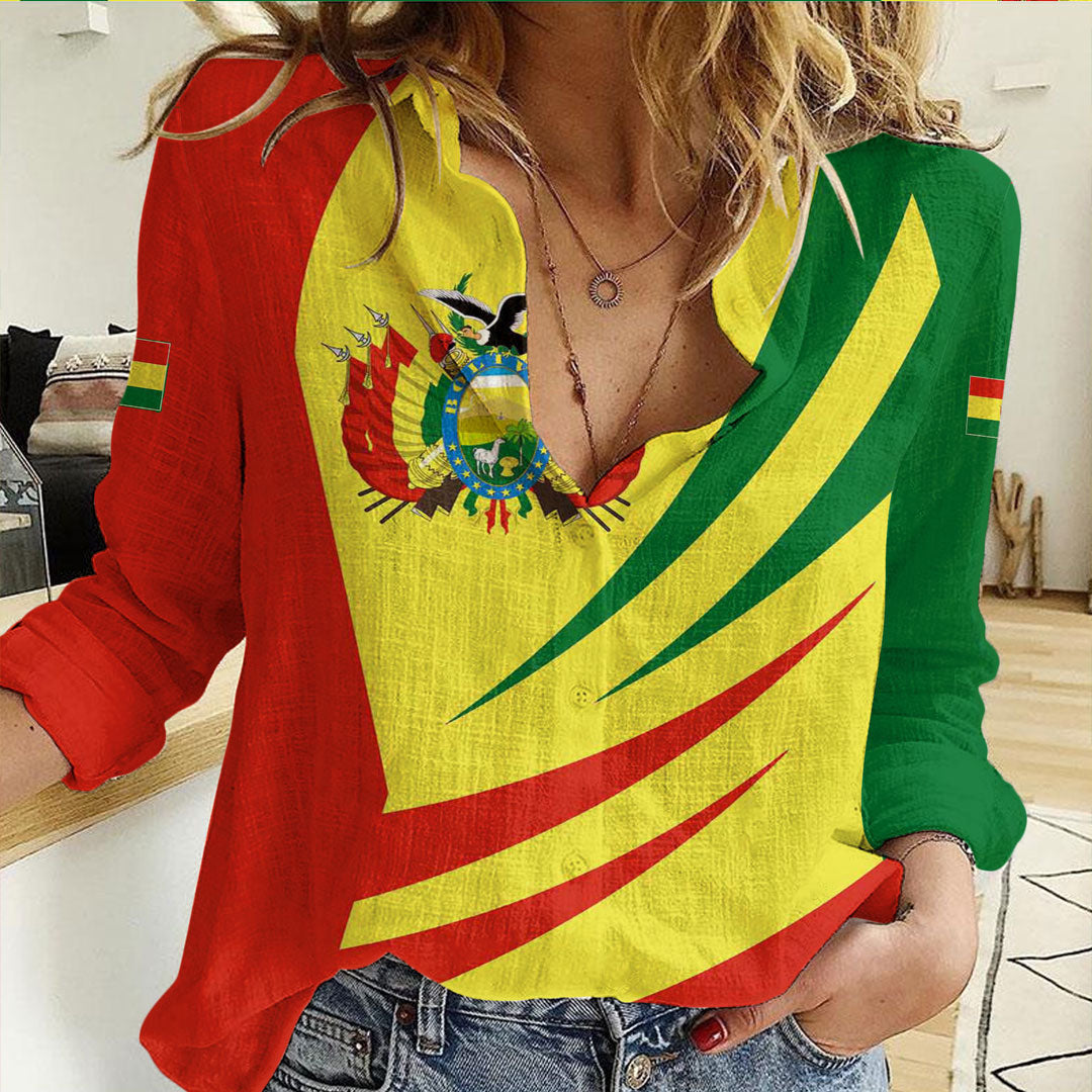 Clothing Bolivia Bincjou Coat of Arms Women Casual Shirt