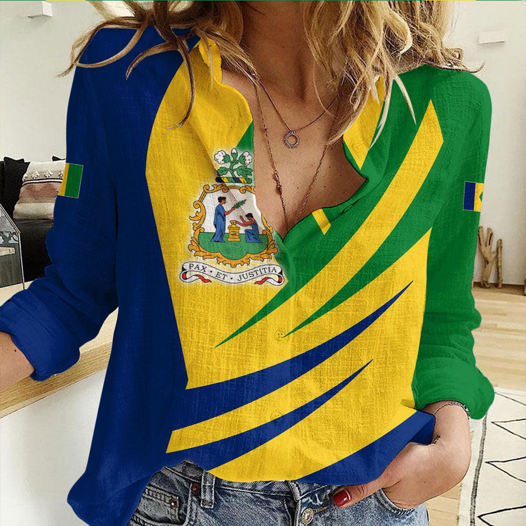 Clothing Saint Vincent and the Grenadines Bincjou Coat of Arms Women Casual Shirt