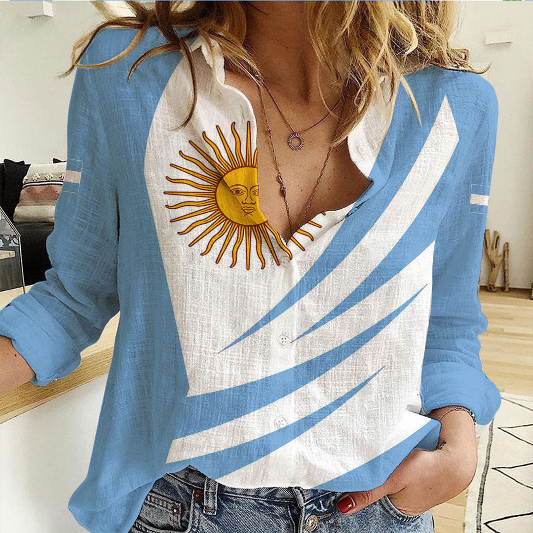 Clothing Argentina Bincjou Coat of Arms Women Casual Shirt