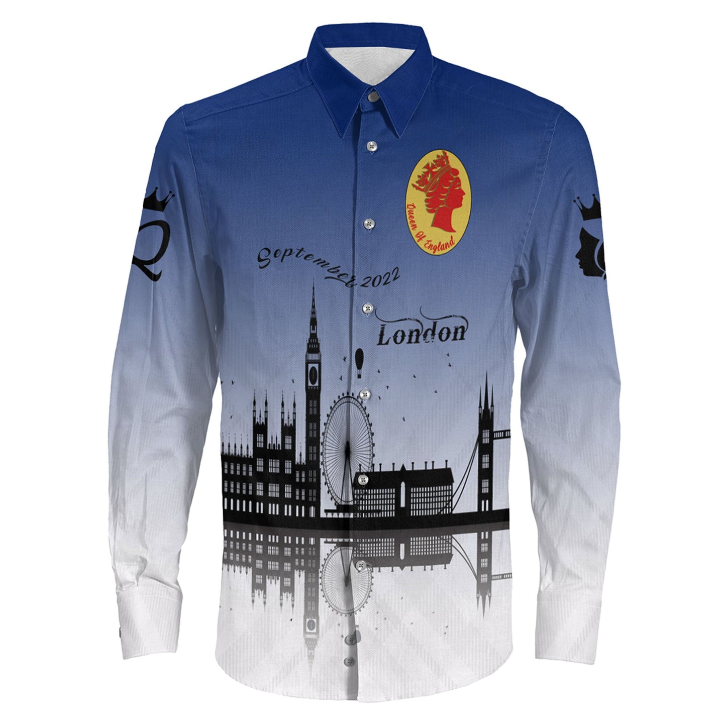 Clothing Queen Of England Long Sleeve Button Shirt
