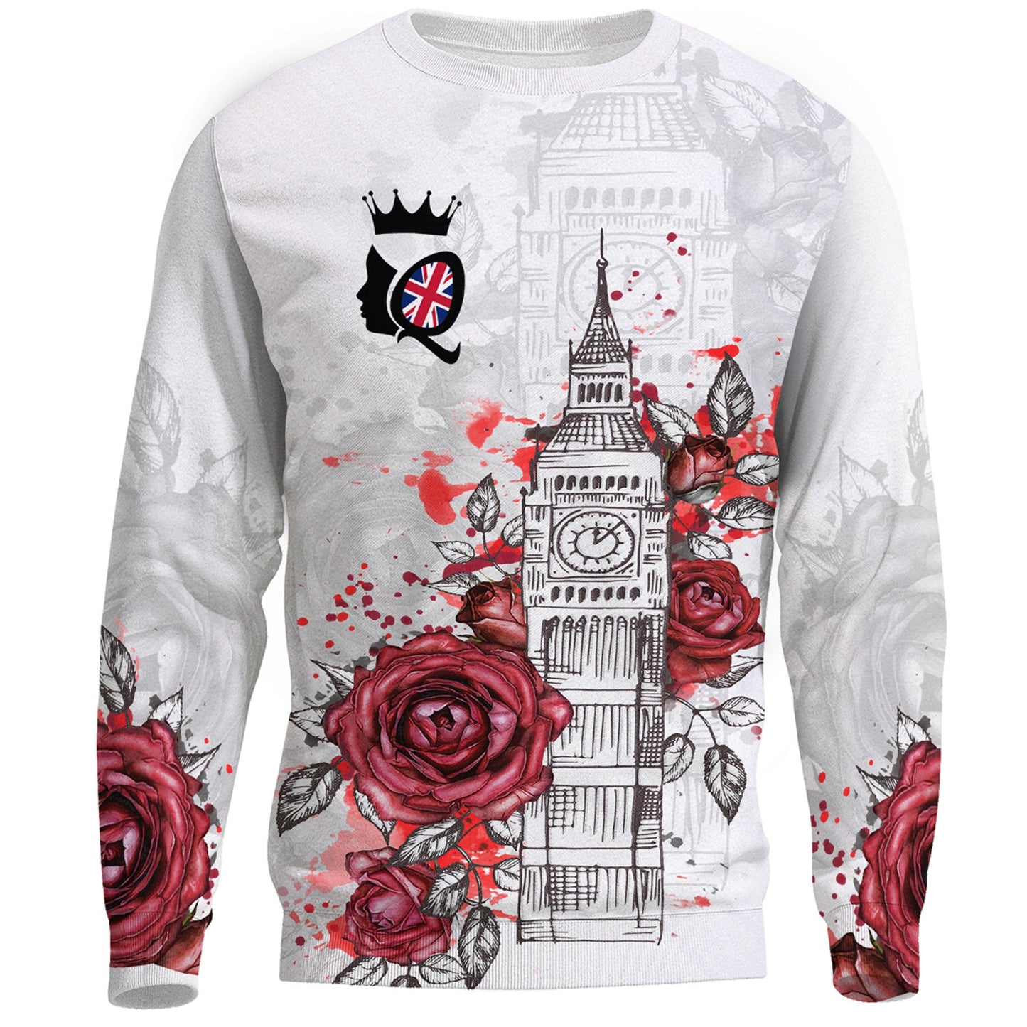 Clothing Queen Of England With Rose Sweatshirts