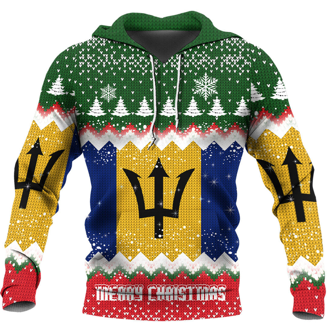 Xmas Clothing Barbados Merry Christmas Hoodie