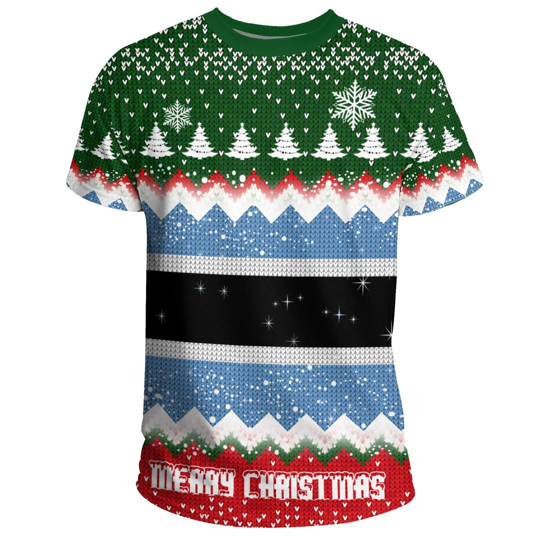 Xmas Clothing Botswana Merry Christmas T Shirt
