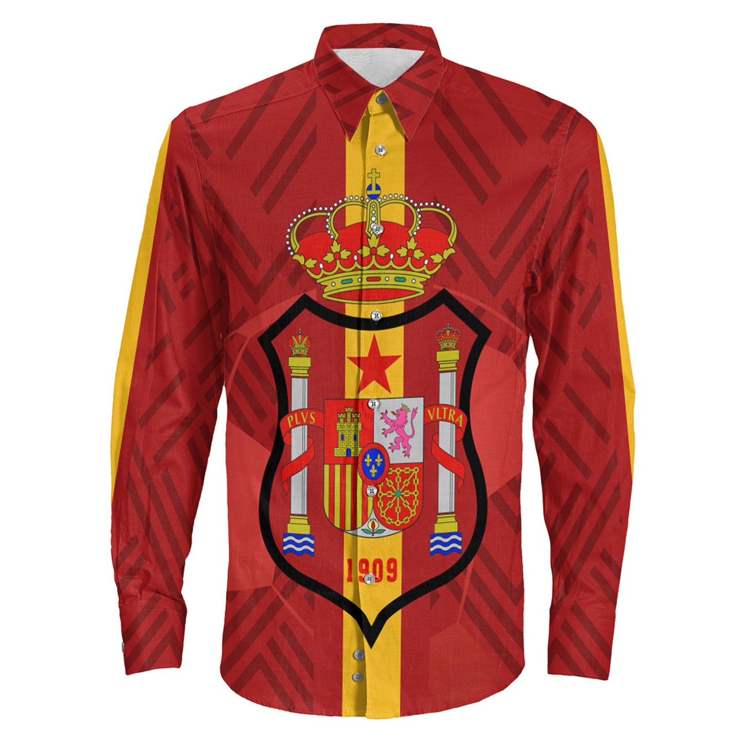 Clothing Spain Special Soccer Jersey Style Long Sleeve Button Shirt