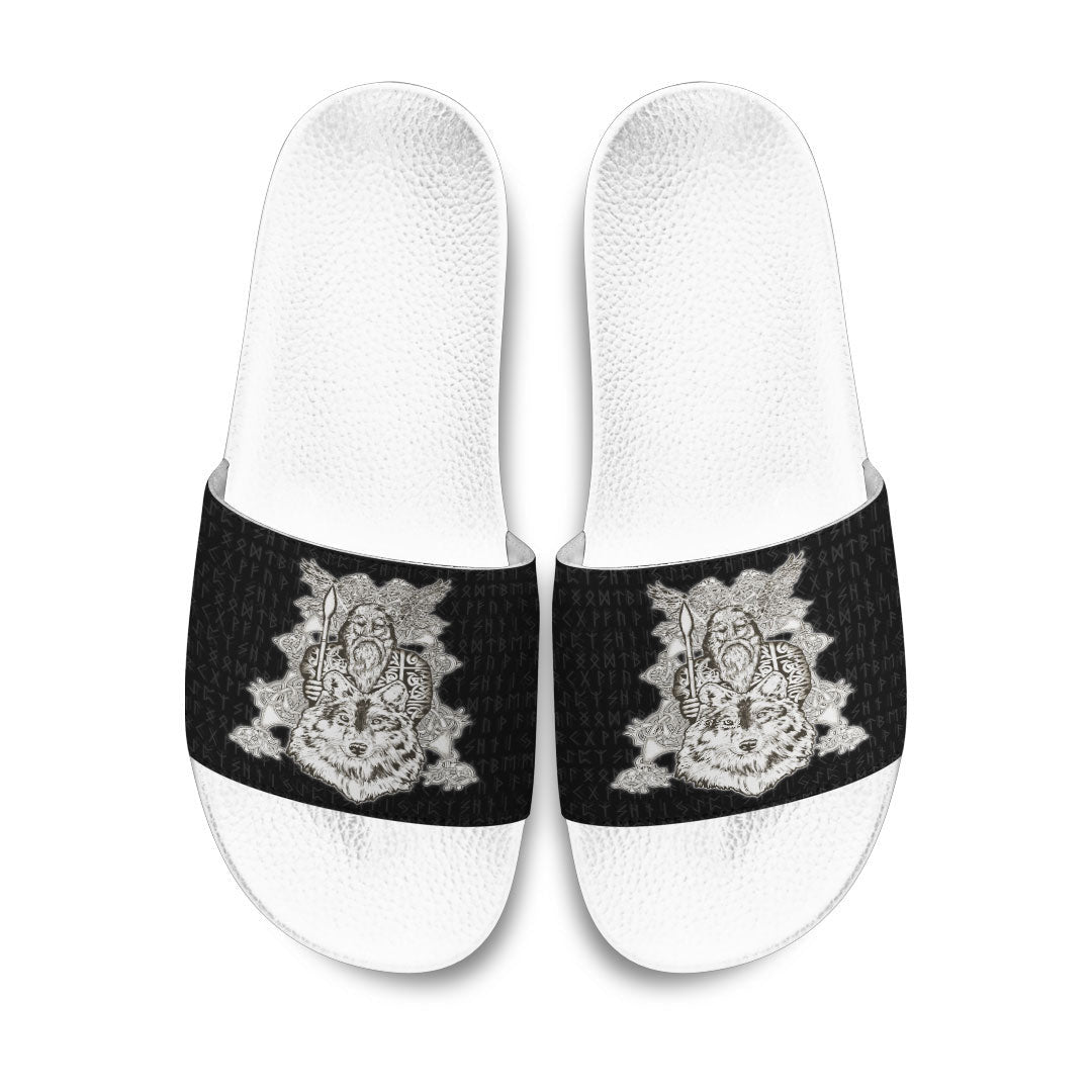 Slide Sandals Odin Wolf Viking Slide Sandals