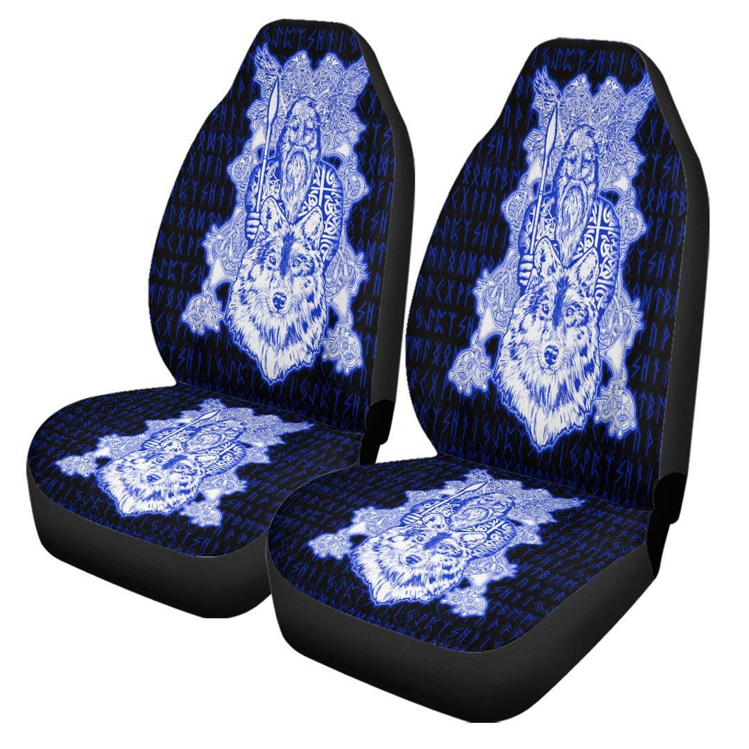 Car Seat Covers Odin Wolf Viking Blue Car Seat Covers